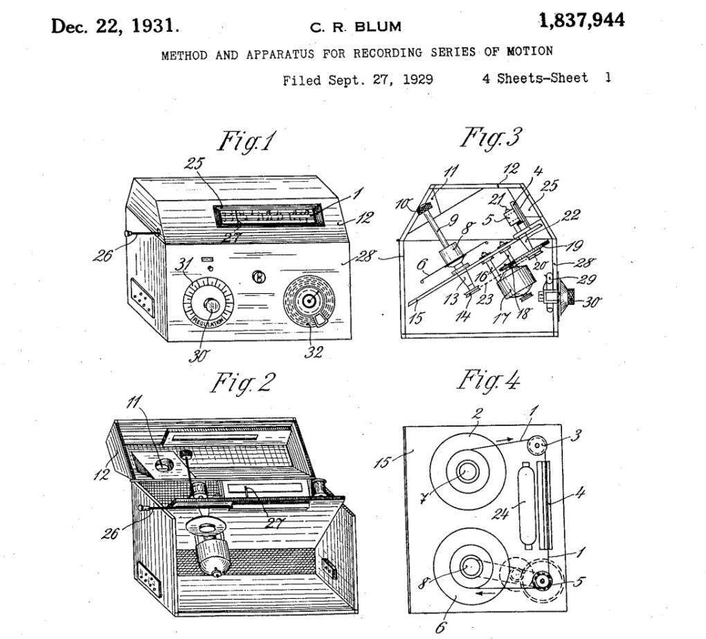 Patent for Blum’s Rhythmographie Machine (U. S. Patent Office, 1931).