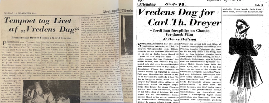 Fig. 2. Newspaper Reviews of Day of Wrath.